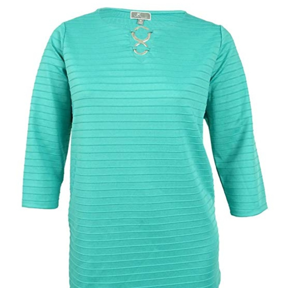 JM Collection Womens Plus Striped Top
